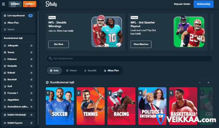 Stake vedonlyönti ja kasino