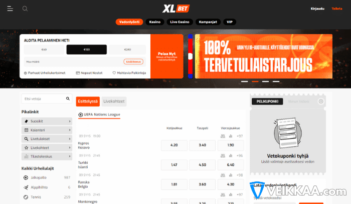 XLbet vedonlyönti ja kasino